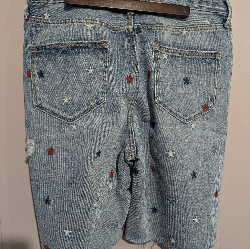 Driftwood Embroidered Stars Bermuda Shorts Size 31 New With Tags - Picture 7 of 9